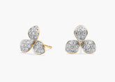 Ivory Spark Two-Toned Pavé Diamond Petal Stud Earrings